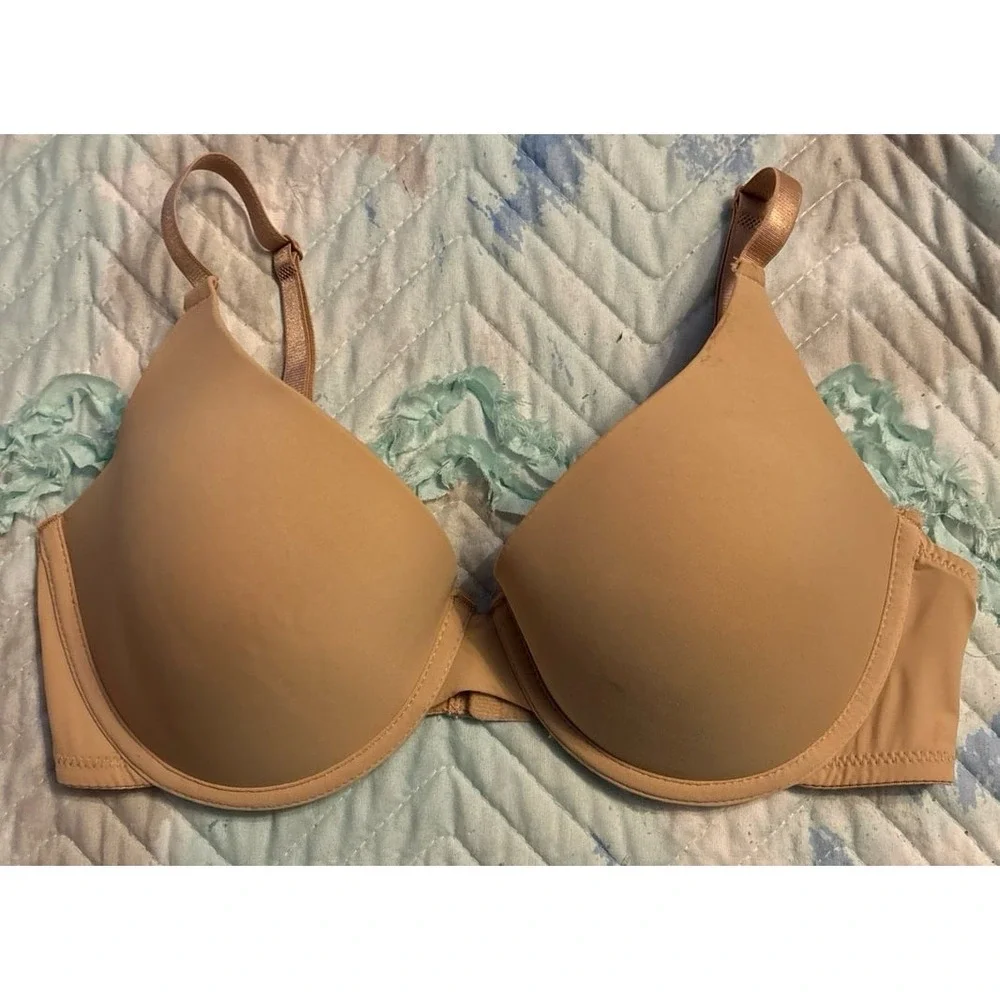 No Boundaries Beige Padded‎ Underwire Demi Bra, Size 34D